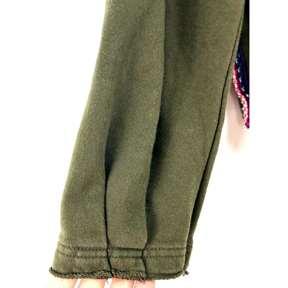 Natural Life Boho Knit Trim Sweatshirt Womens L XL Green Comfy Casual Oversized - Picture 7 of 12